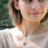 Carved Amethyst Tree Top Necklace