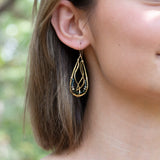 Pyrite Bedform Drop Earrings