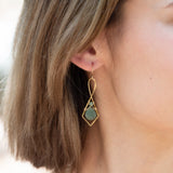 Jade Arrow Drop Earrings