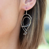 Himalayan Herkimer Oxidized Drop Earrings