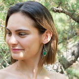 Green Aventurine Buoy Drop Earrings