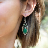 Green Aventurine Buoy Drop Earrings