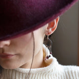 Sterling silver cascade earrings with garnet, red fresh water pearl and pink fresh water pearl drops