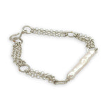 Sterling silver rolo chain and fresh water stick pearl bracelet