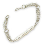 Sterling silver rolo chain and fresh water stick pearl bracelet