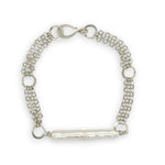 Sterling silver rolo chain and fresh water stick pearl bracelet