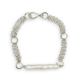 Sterling silver rolo chain and fresh water stick pearl bracelet