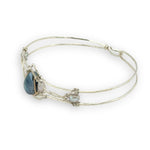 Delicate bracelet with a central labradorite flashy stone and silver fresh water pearl accents