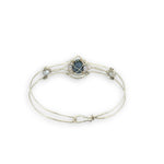 Delicate bracelet with a central labradorite flashy stone and silver fresh water pearl accents
