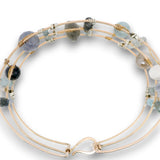 Aquamarine Plaid Cuff Bracelet B356