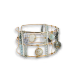 Aquamarine Plaid Cuff Bracelet B356