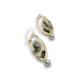 Binary Black Tourmalinated Marquise Earrings