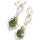 Jade Arrow Drop Earrings