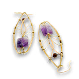 Carved Amethyst Tree Top Earrings