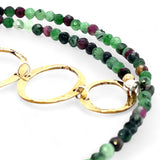 Zoisite Brass Ring Necklace 82669N