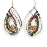 Gemstone Leaf Earrings E82525