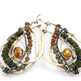 Gemstone Leaf Earrings E82525