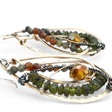 Gemstone Leaf Earrings E82525