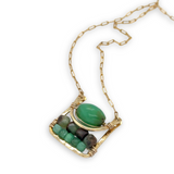 Chrysoprase Box Pendant Necklace 84835N