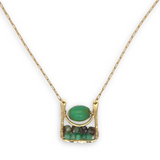 Chrysoprase Box Pendant Necklace 84835N