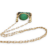 Chrysoprase Box Pendant Necklace 84835N