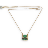 Chrysoprase Box Pendant Necklace 84835N