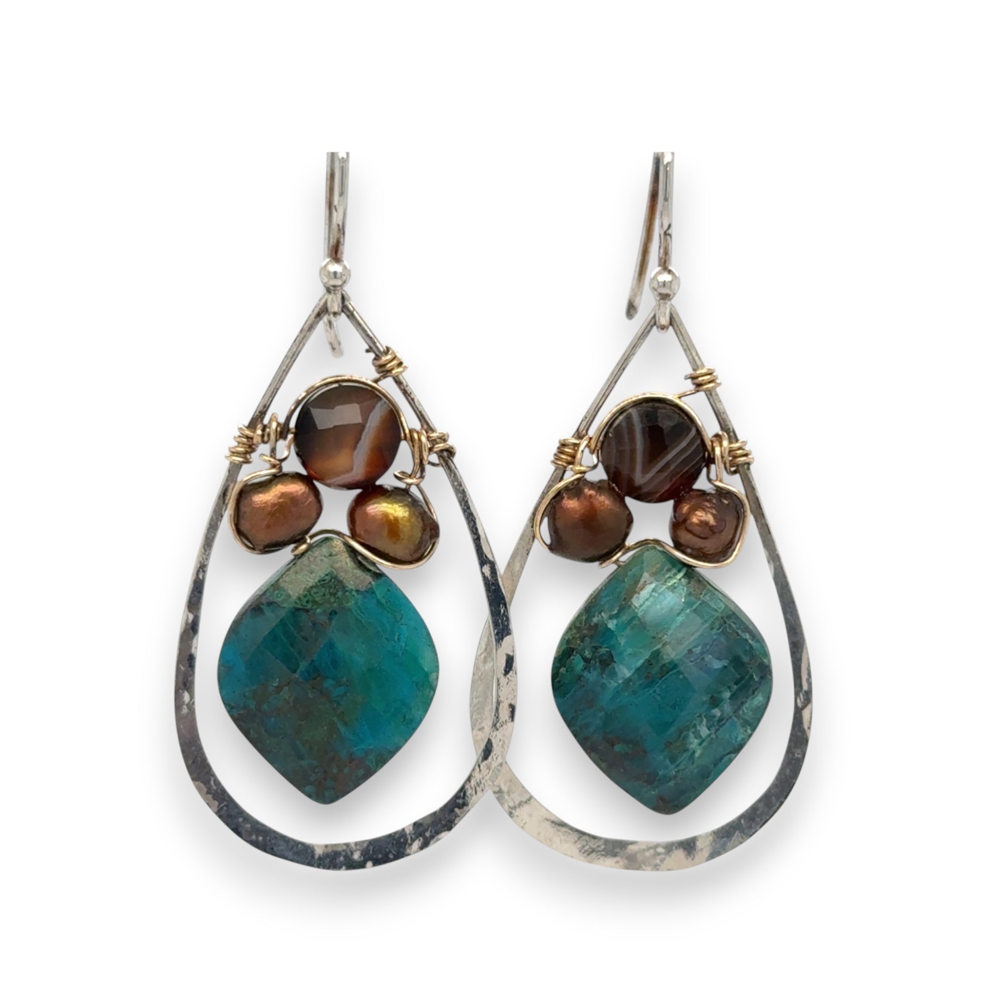 Acorn Chrysocolla Earrings E83567 - Art by any Means Jewelryproduct_