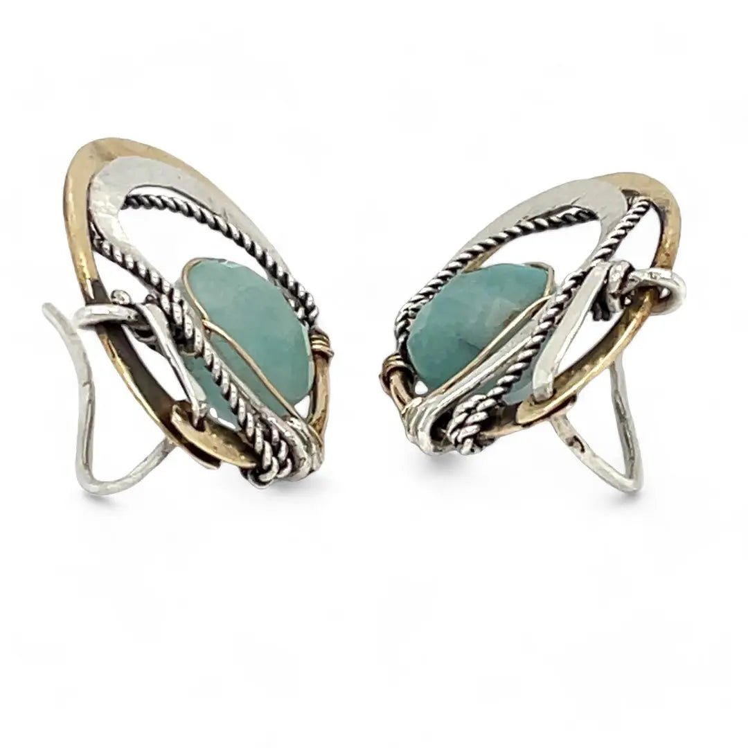 Amazonite Scarab Post Earrings E83431 - Art by any Means Jewelryproduct_