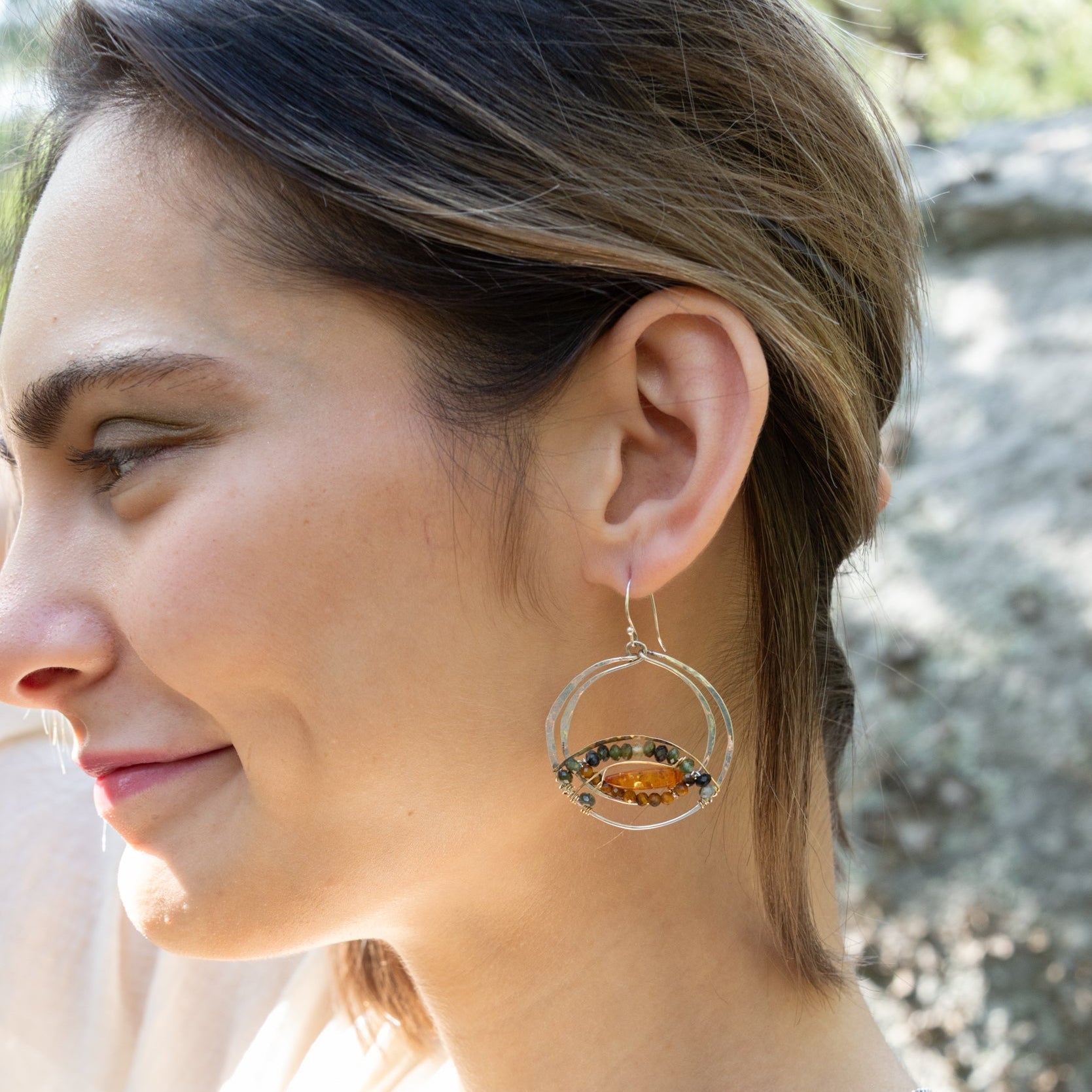 Amber Basin Hoop Earrings - Art by any Means Jewelry#product_