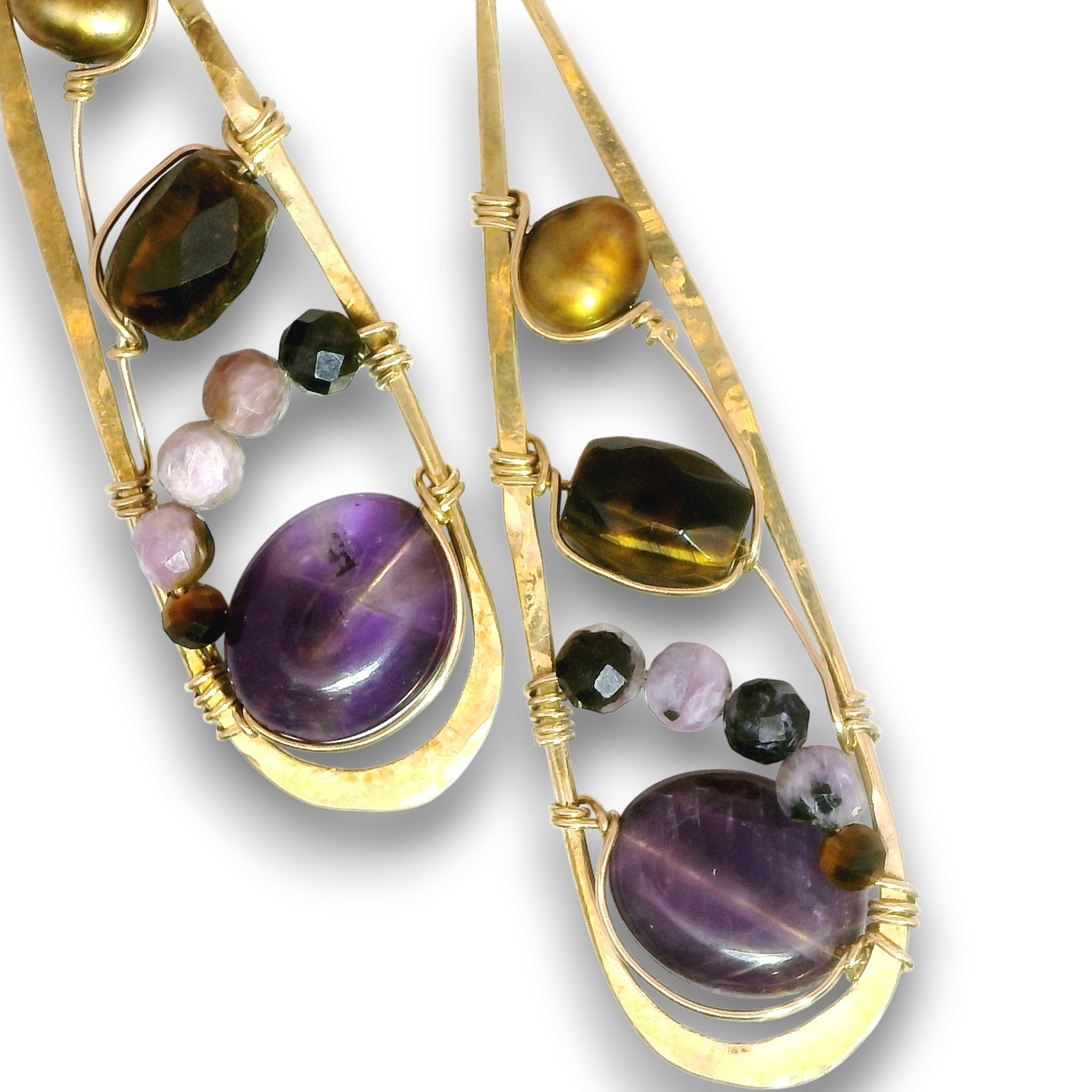 Amethyst Arches Drop Earrings - Art by any Means Jewelryproduct_