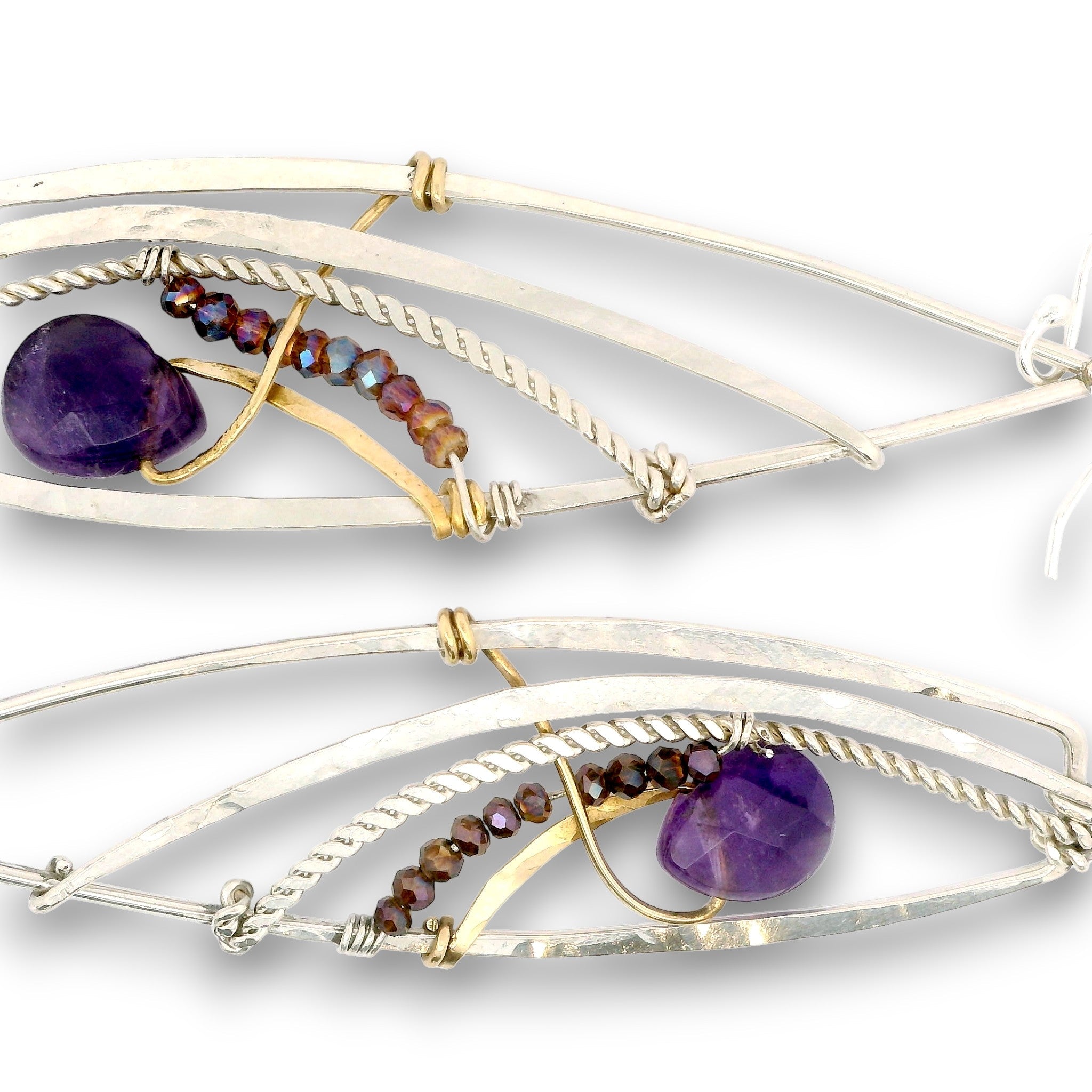 Amethyst Nexus Drop Earrings - Art by any Means Jewelryproduct_