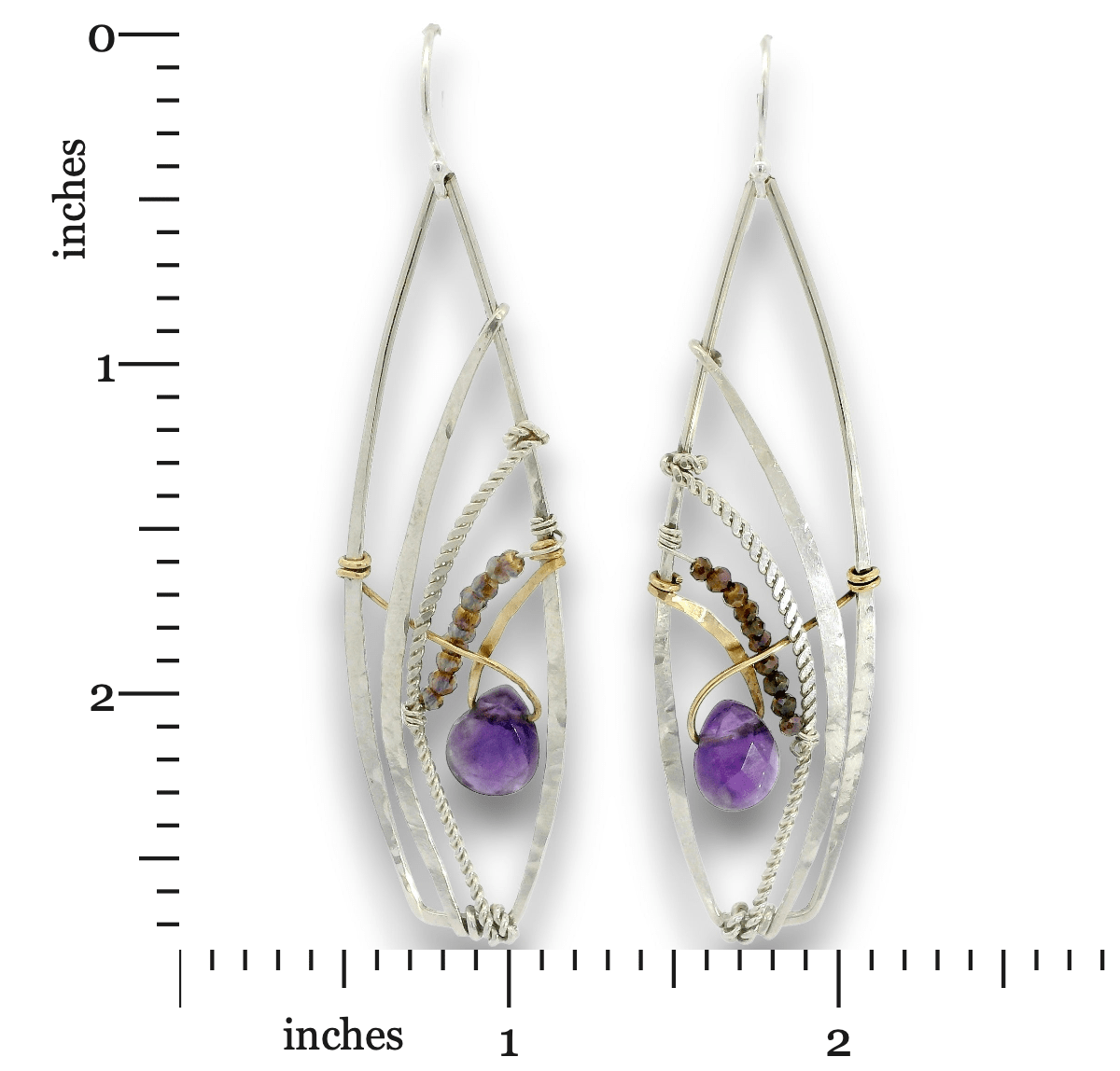 Amethyst Nexus Drop Earrings - Art by any Means Jewelryproduct_