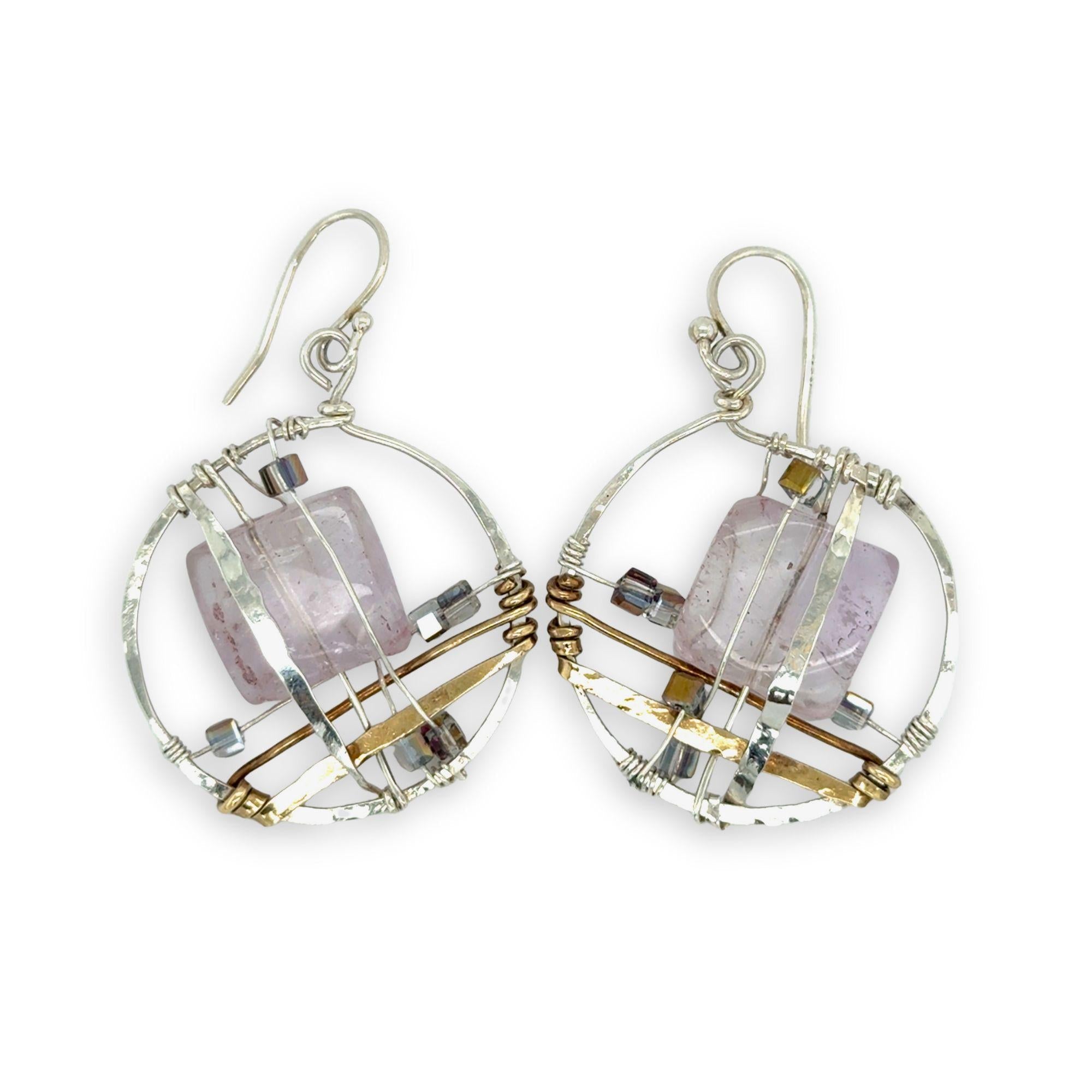 Amethyst Plaid Earrings - Art by any Means Jewelryproduct_