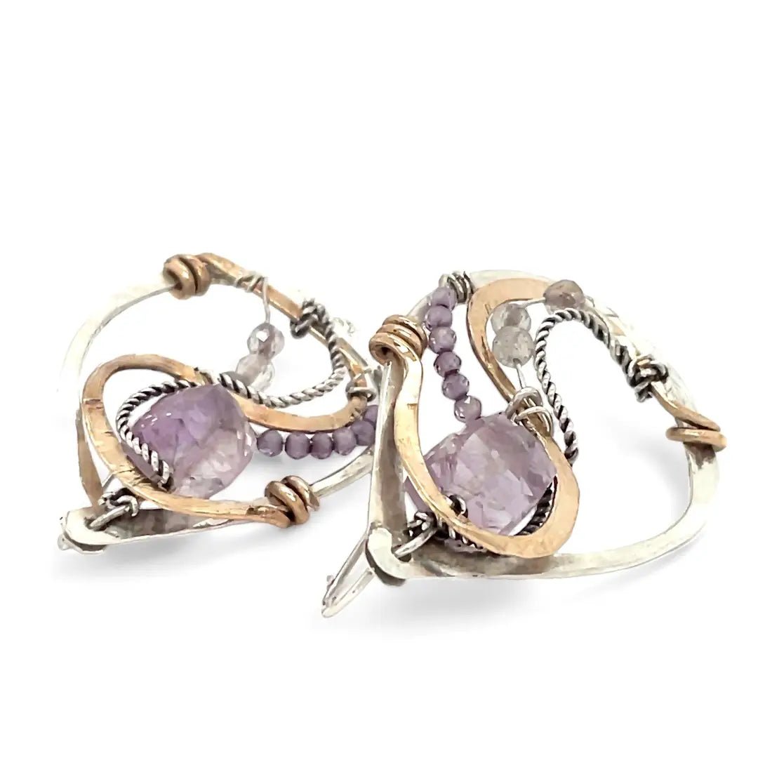 Amethyst Serpentine Post Earrings E83272 - Art by any Means Jewelryproduct_