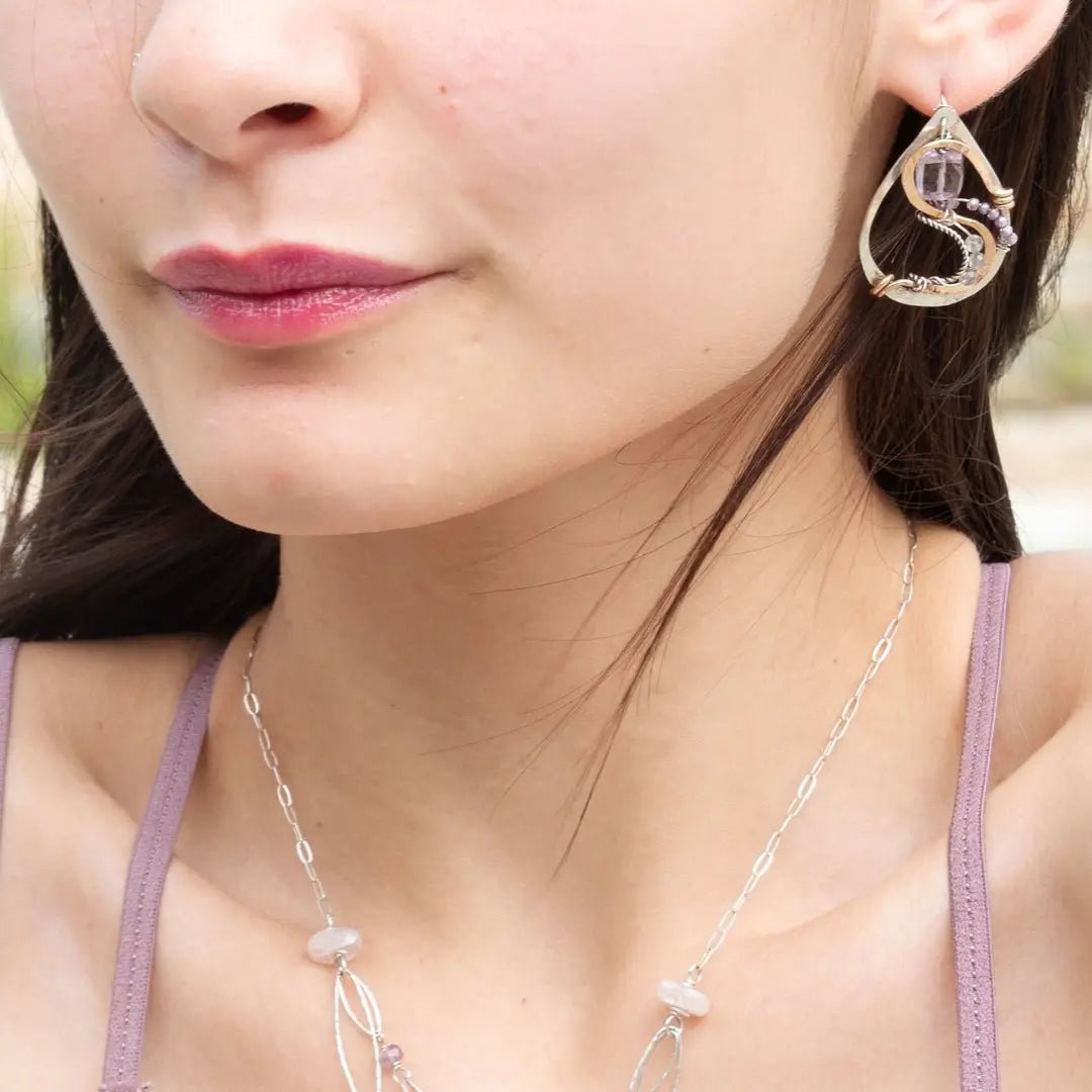 Amethyst Serpentine Post Earrings E83272 - Art by any Means Jewelryproduct_
