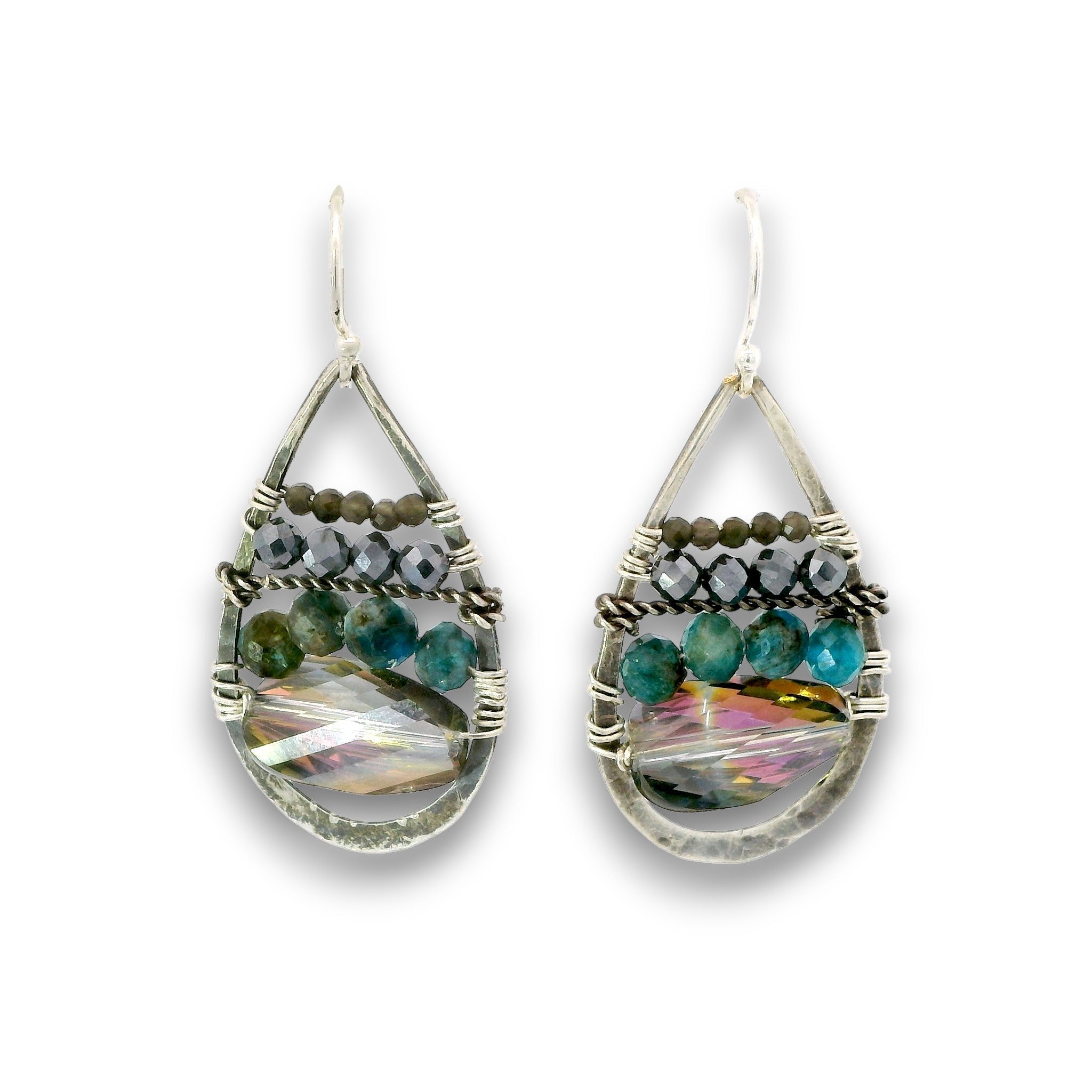 Apatite Aura Drop Earrings - Art by any Means Jewelryproduct_