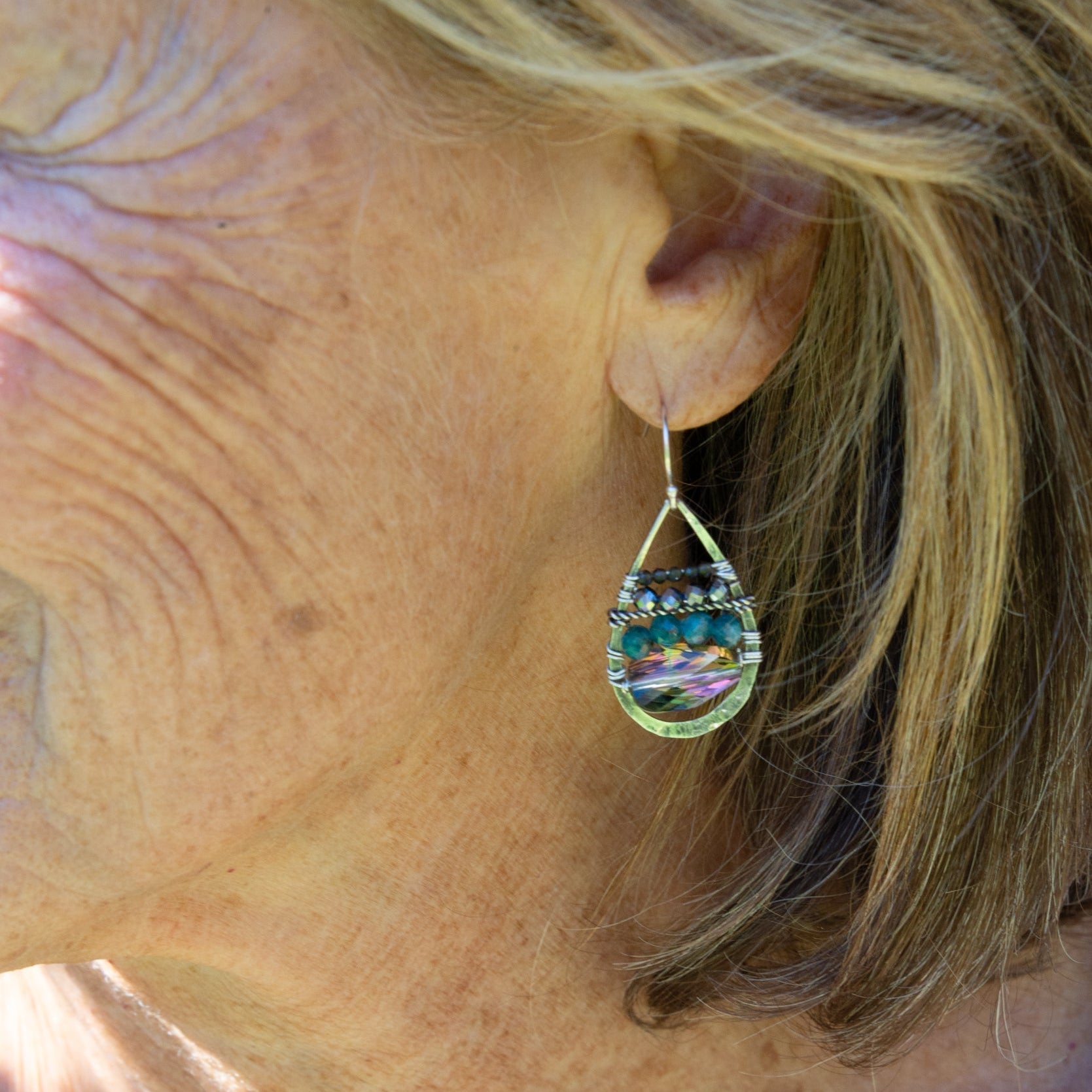 Apatite Aura Drop Earrings - Art by any Means Jewelry#product_