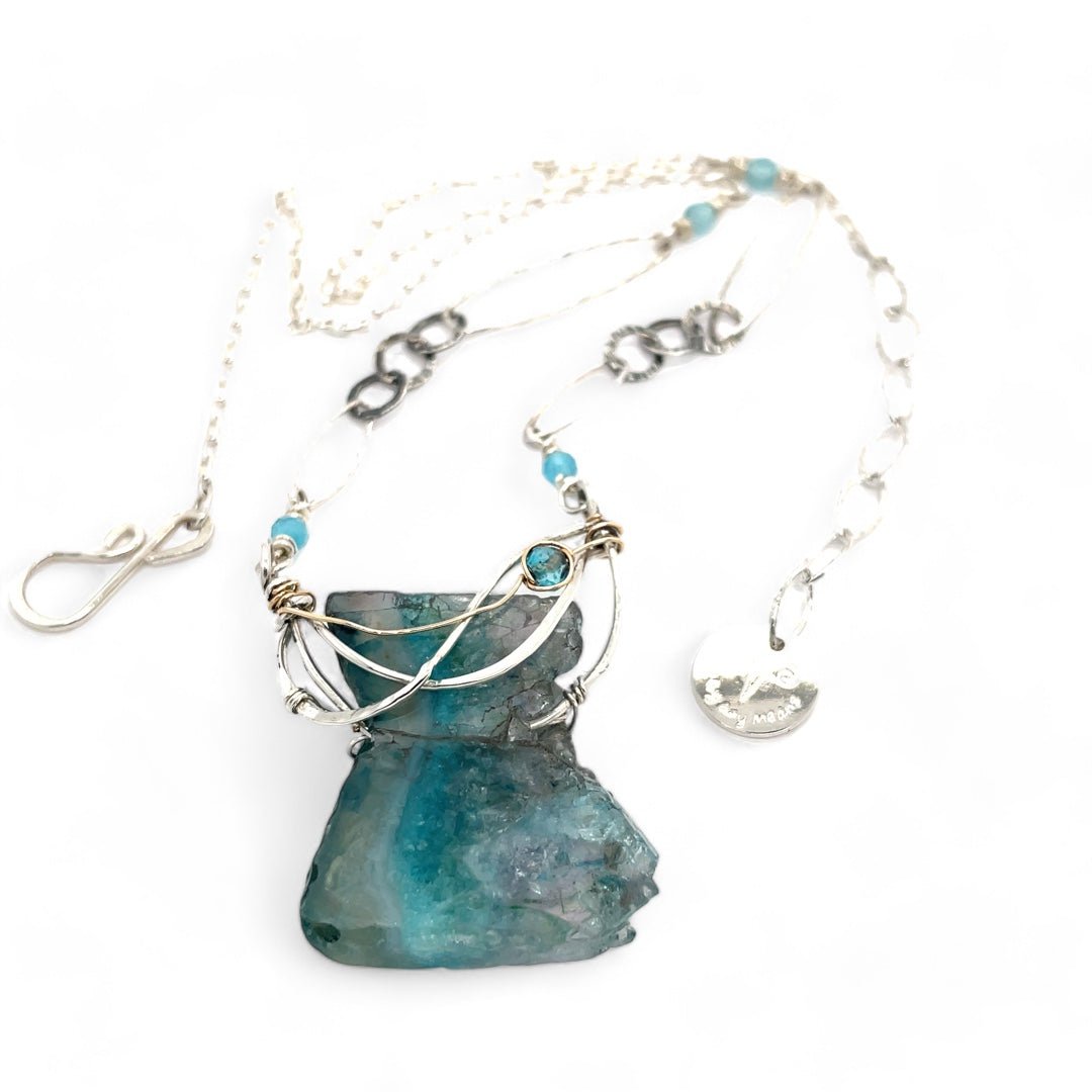 Aqua Raw Edge Quartz Necklace 83480N - Art by any Means Jewelryproduct_