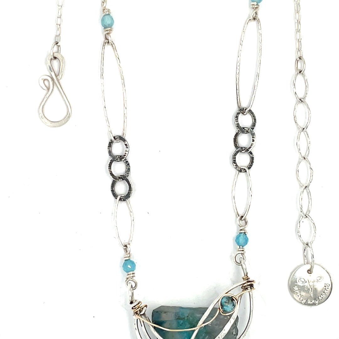 Aqua Raw Edge Quartz Necklace 83480N - Art by any Means Jewelryproduct_