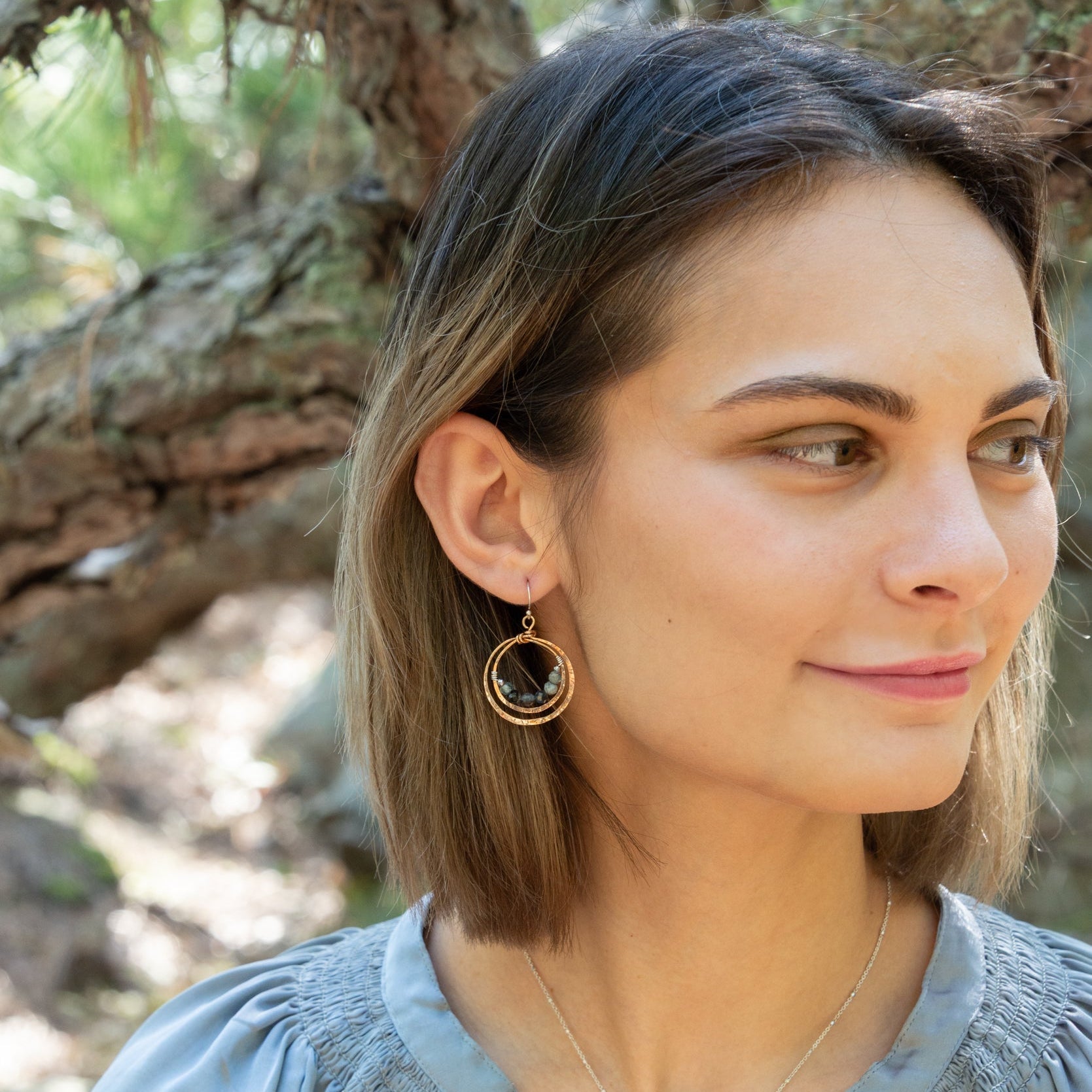 Aquamarine Inner Circle Hoop Earrings - Art by any Means Jewelry#product_
