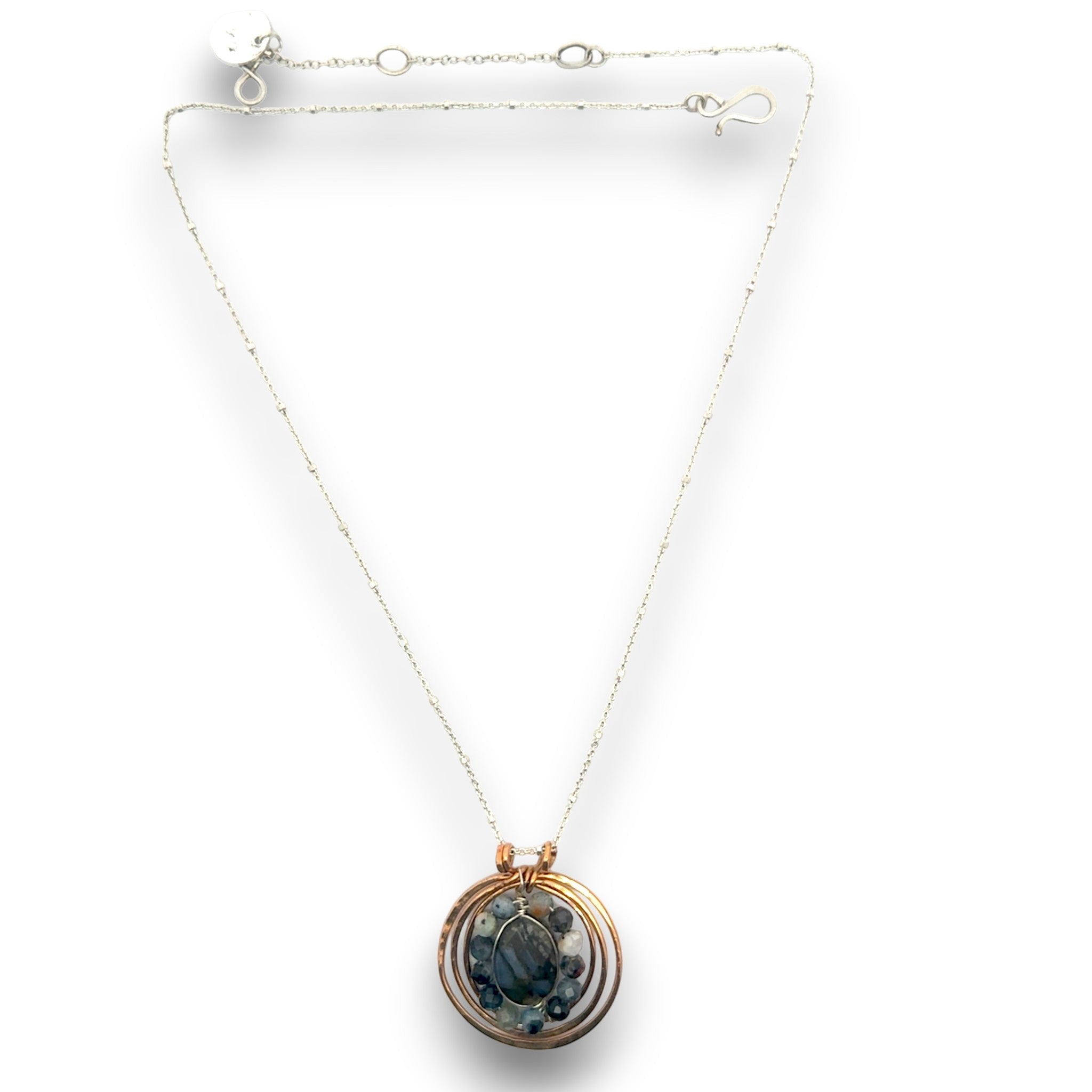 Aquamarine Inner Circle Hoop Necklace - Art by any Means Jewelryproduct_