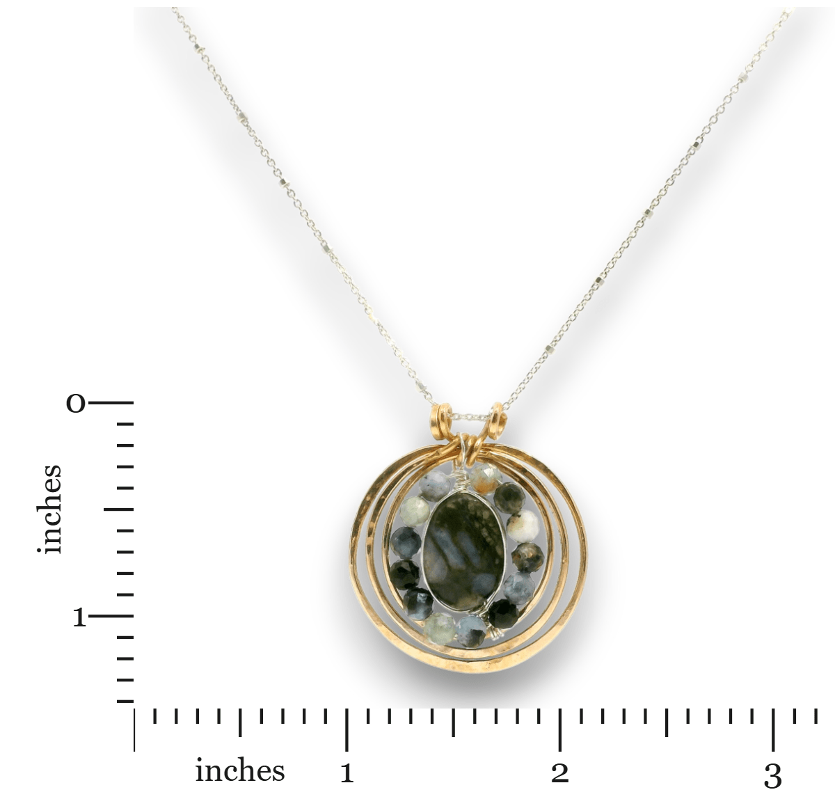 Aquamarine Inner Circle Hoop Necklace - Art by any Means Jewelryproduct_