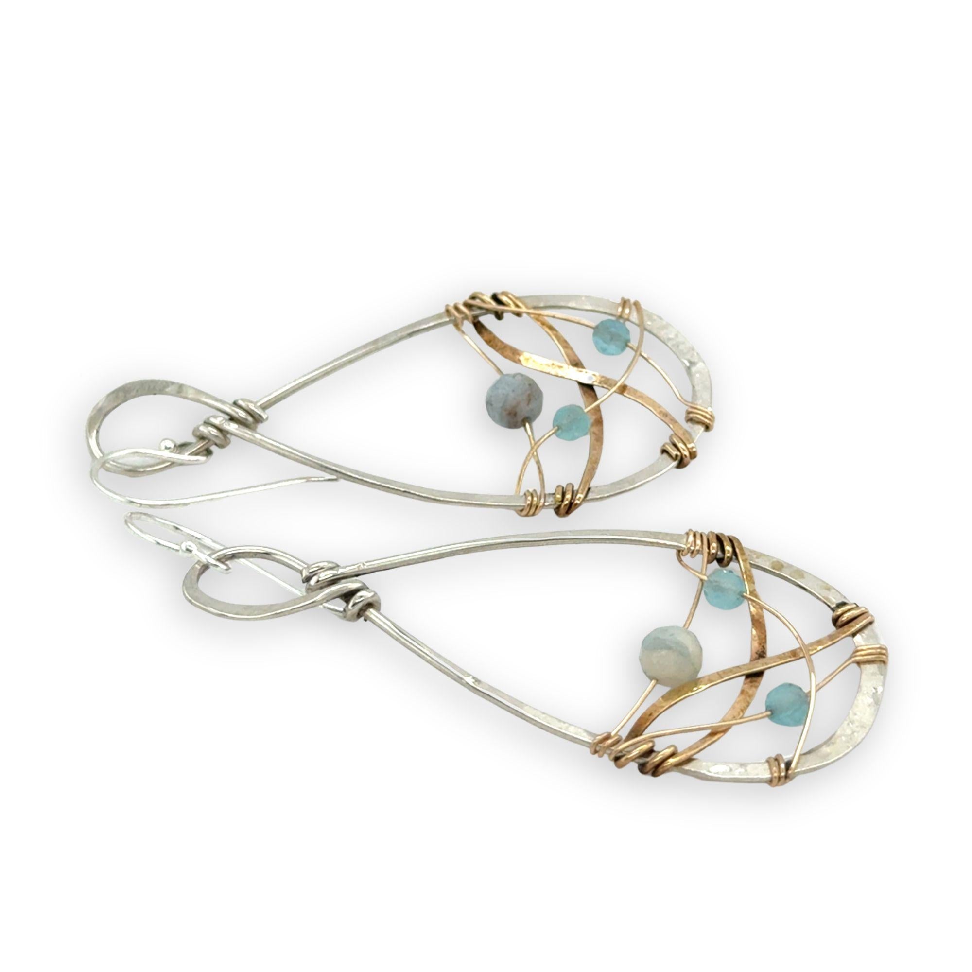 Aquamarine Spun Earrings - Art by any Means Jewelryproduct_