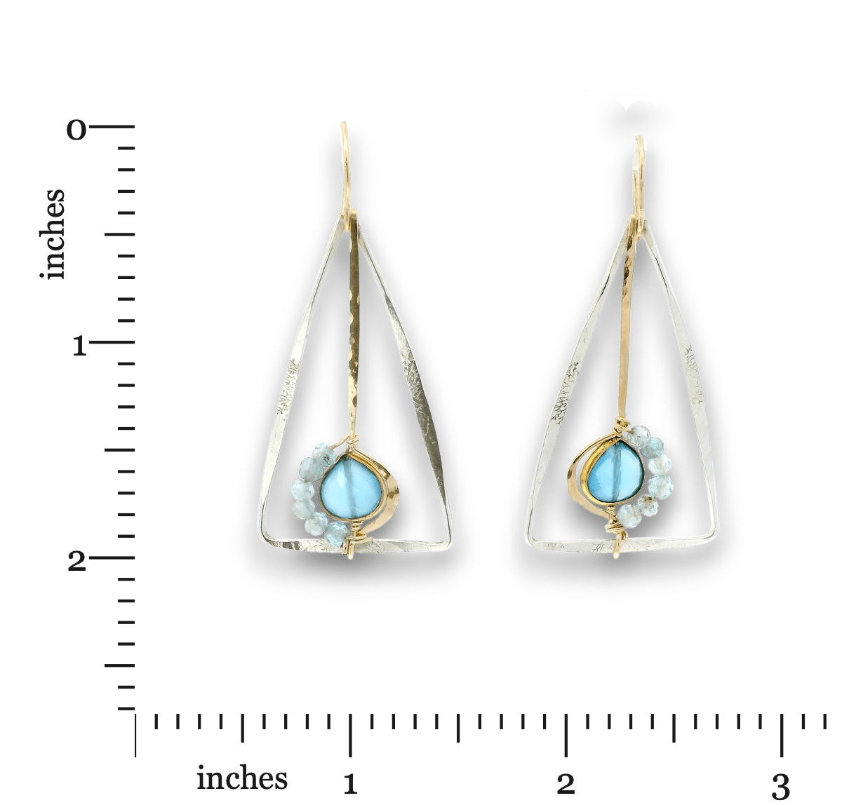 Astral Plane Chalcedony Angle Continuous Wire Earrings - Art by any Means Jewelryproduct_