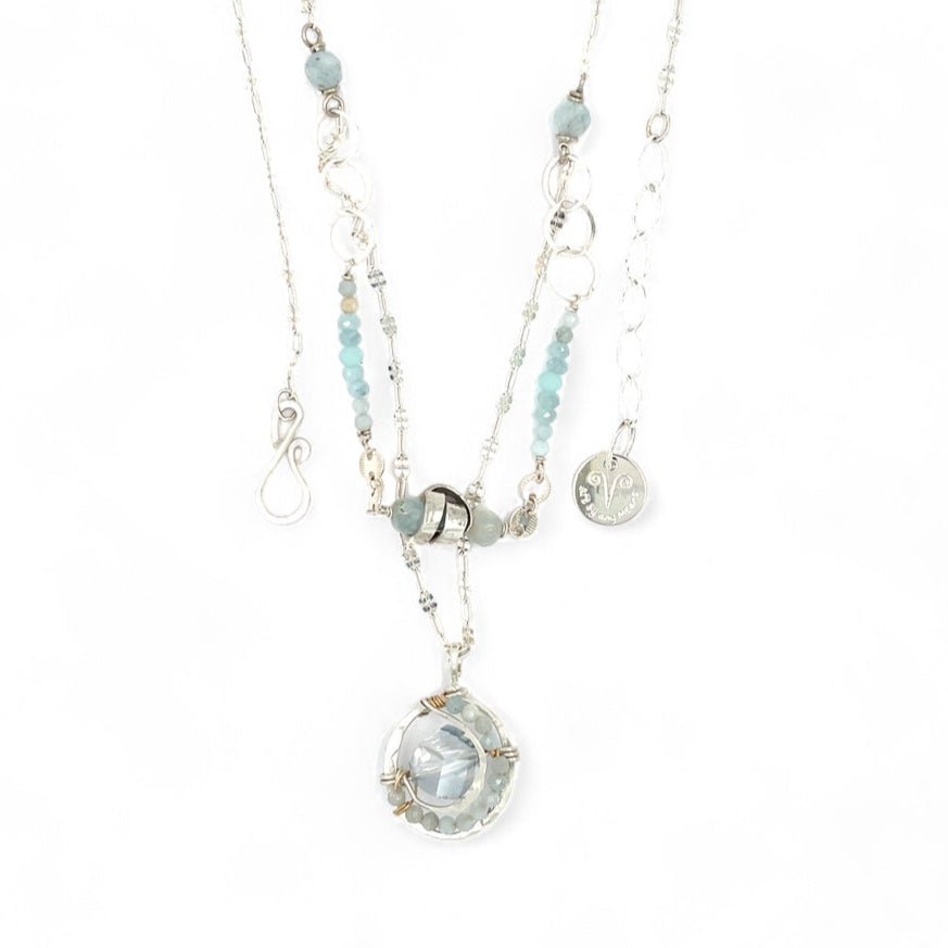 Atmospheric Aquamarine Double Necklace 83410N - Art by any Means Jewelryproduct_
