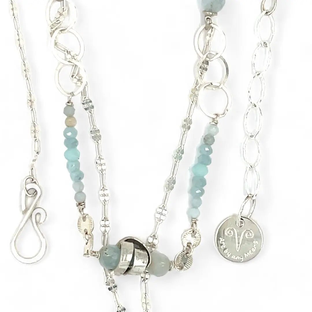 Atmospheric Aquamarine Double Necklace 83410N - Art by any Means Jewelryproduct_