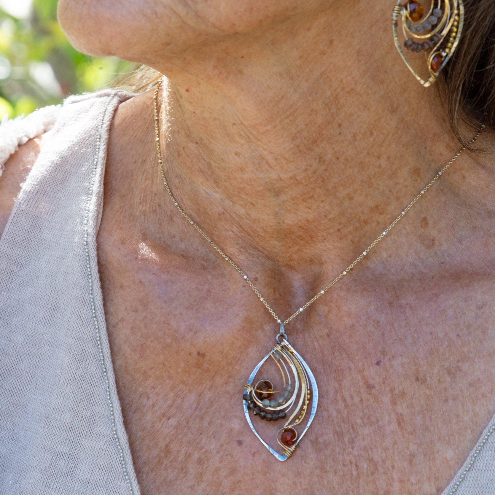 Autumn Leaves Crystal Necklace - Art by any Means Jewelry#product_
