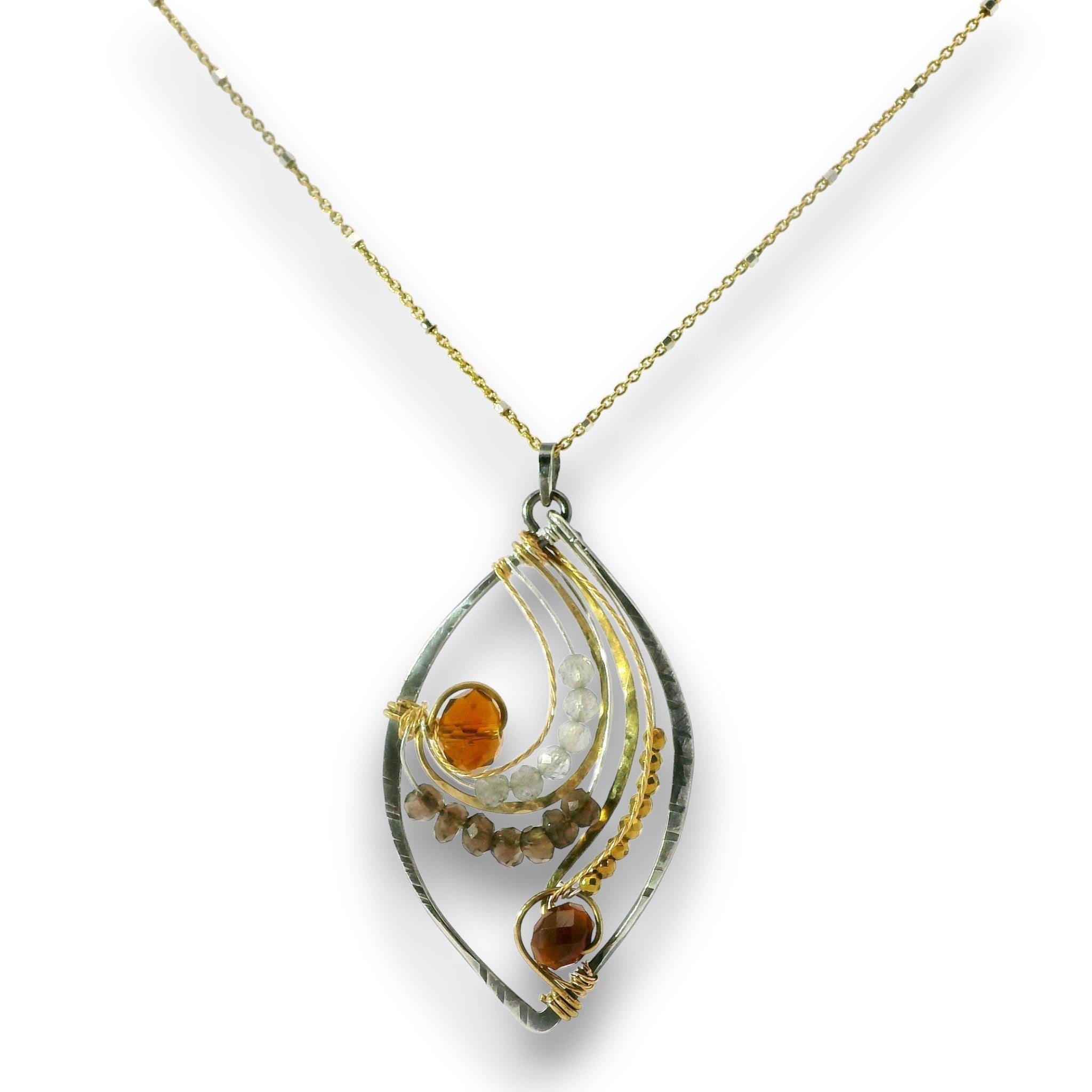 Autumn Leaves Crystal Necklace - Art by any Means Jewelryproduct_