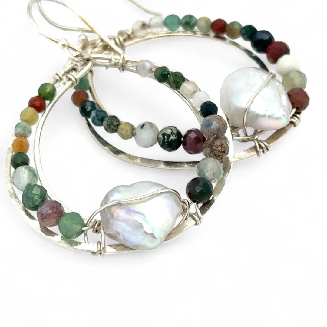 Balance Jasper Pearl Earrings E84227 - Art by any Means Jewelryproduct_