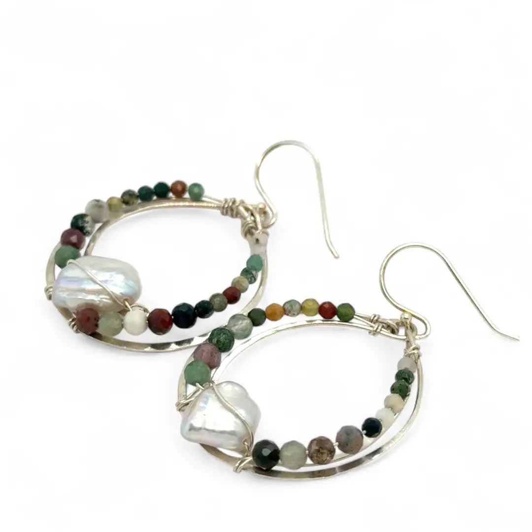 Balance Jasper Pearl Earrings E84227 - Art by any Means Jewelryproduct_